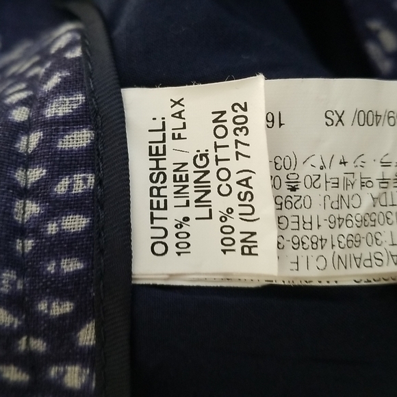 Zara 100% Linen Batik Wrap Blue & White Skirt Size Extra Small - Picture 5 of 5